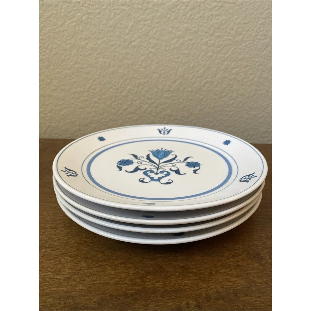 Noritake Progression BLUE HAVEN #9004 Set‎ of 4 Plates 8-3/8